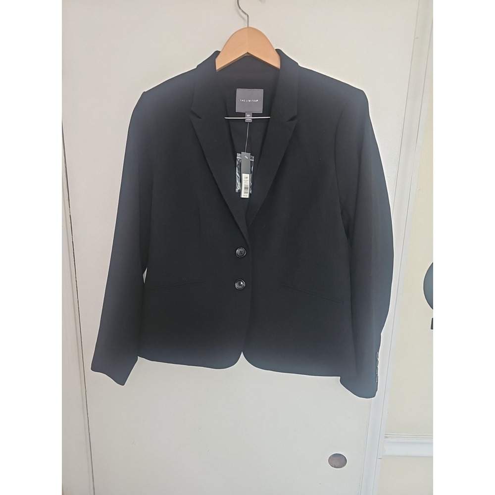 The Limited Womans Fitted Double Button Black Blazer Size 10P NWT